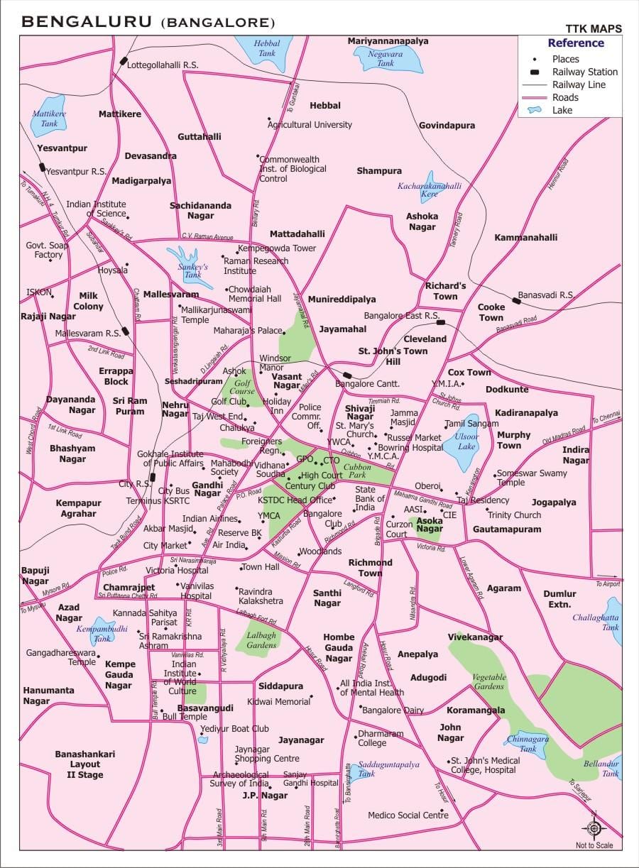 Banglore ਰੂਟ ਨਕਸ਼ਾ