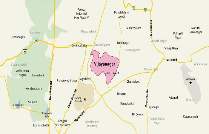 ਨਕਸ਼ਾ ਦੇ Vijayanagar ਬੰਗਲੌਰ