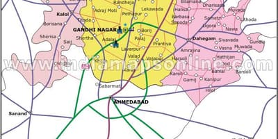 ਬੰਗਲੌਰ, ਗਾਂਧੀਨਗਰ ਨਕਸ਼ਾ