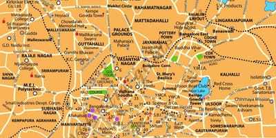 Banglore ਯਾਤਰੀ ਸਥਾਨ ਨਕਸ਼ਾ